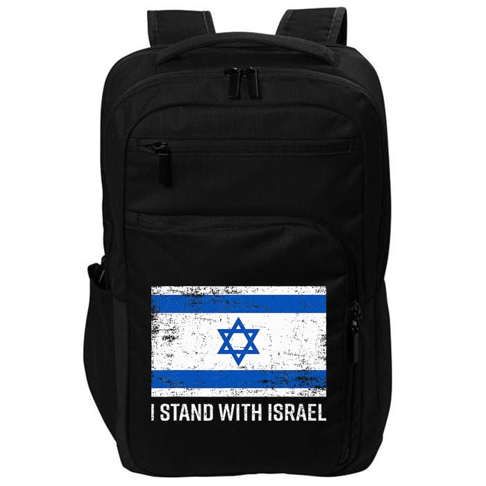 I Stand With Israel  Israeli Flag Jewish Star Of David  Impact Tech Backpack
