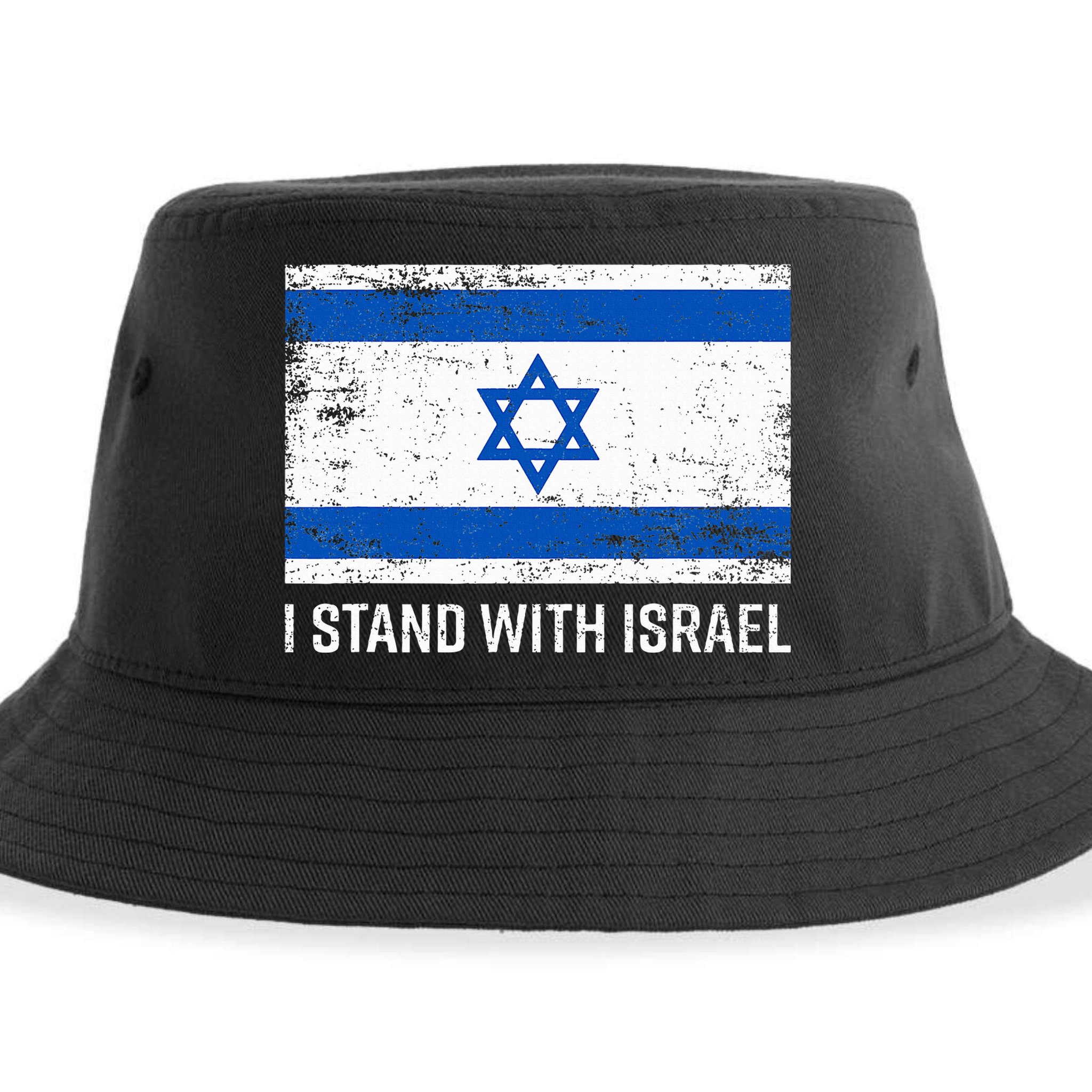 I Stand With Israel  Israeli Flag Jewish Star Of David  Sustainable Bucket Hat