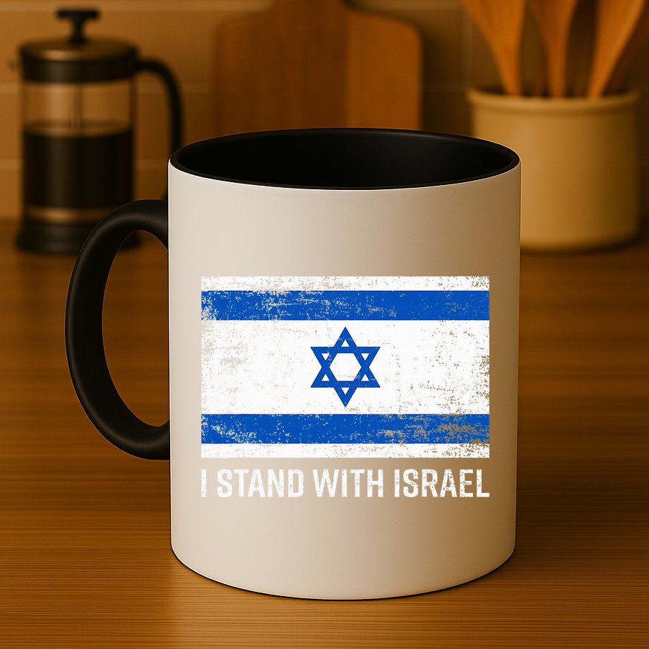 I Stand With Israel  Israeli Flag Jewish Star Of David  Mug