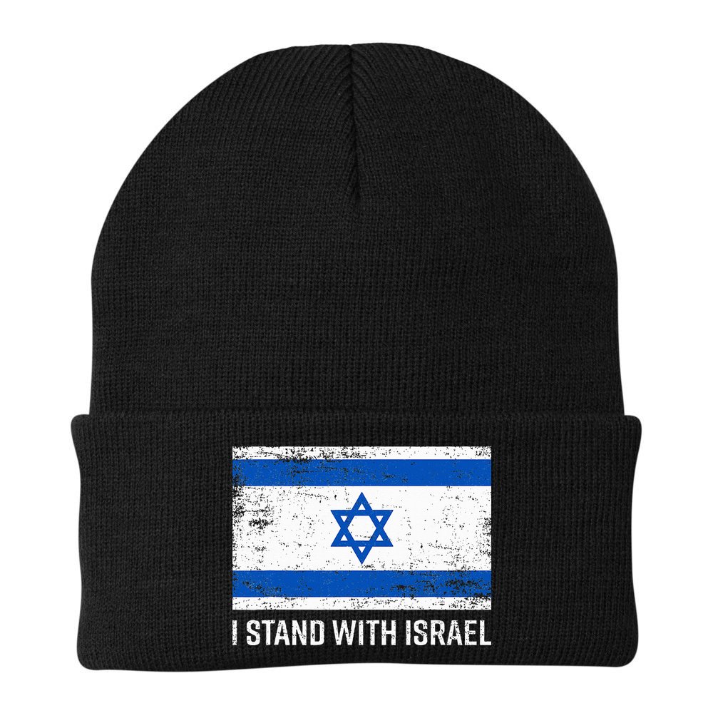 I Stand With Israel  Israeli Flag Jewish Star Of David  Beanie