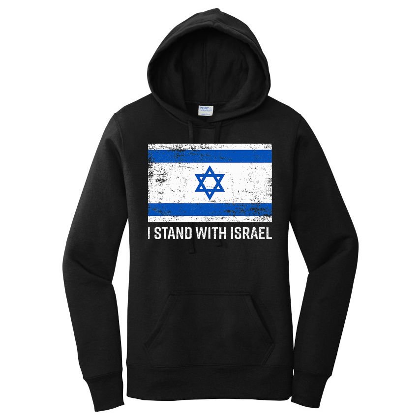 I Stand With Israel  Israeli Flag Jewish Star Of David  Women's Pullover Hoodie