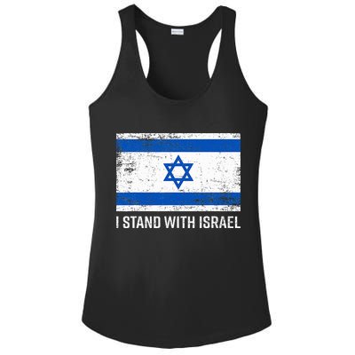 I Stand With Israel  Israeli Flag Jewish Star Of David  Ladies PosiCharge Competitor Racerback Tank