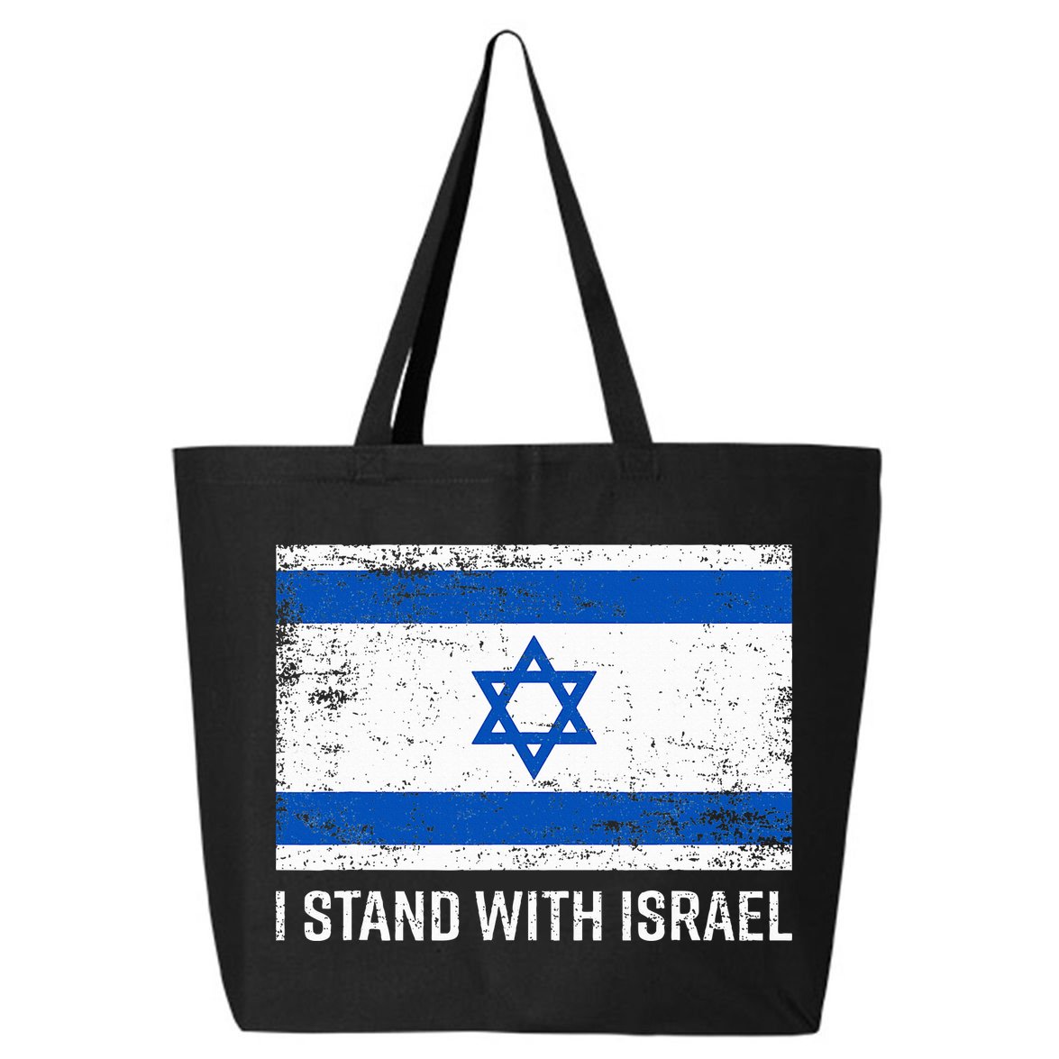 I Stand With Israel  Israeli Flag Jewish Star Of David  25L Jumbo Tote