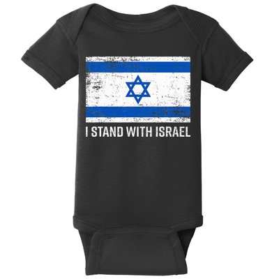 I Stand With Israel  Israeli Flag Jewish Star Of David  Baby Bodysuit