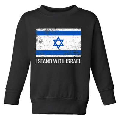 I Stand With Israel  Israeli Flag Jewish Star Of David  Toddler Sweatshirt