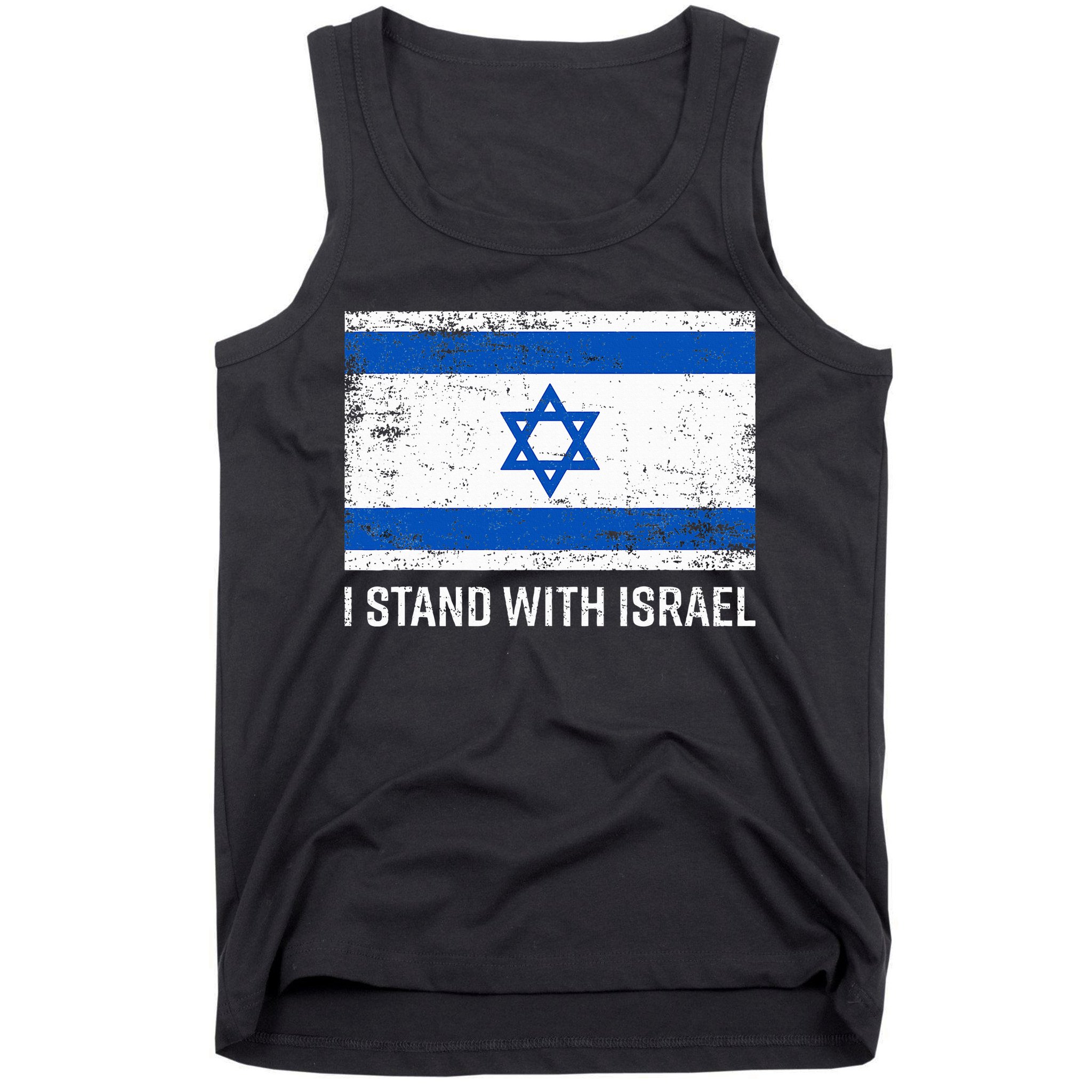 I Stand With Israel  Israeli Flag Jewish Star Of David  Tank Top