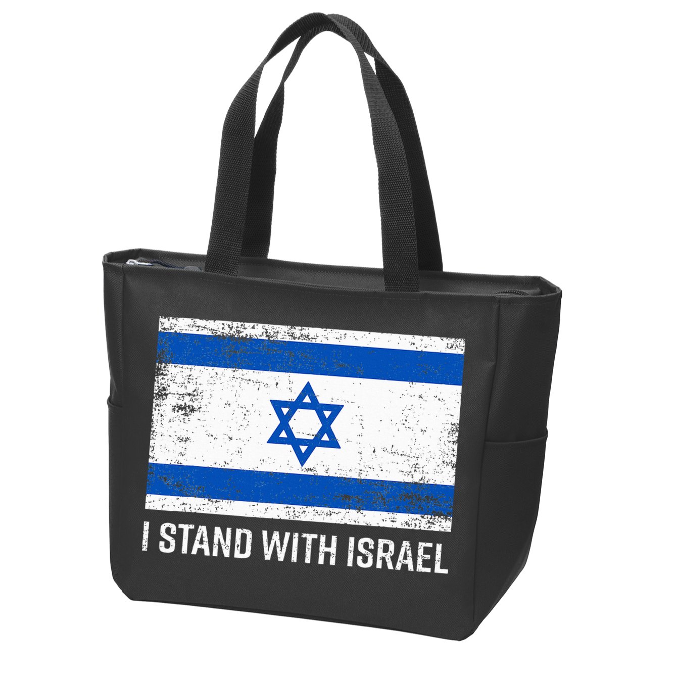 I Stand With Israel  Israeli Flag Jewish Star Of David  Zip Tote Bag