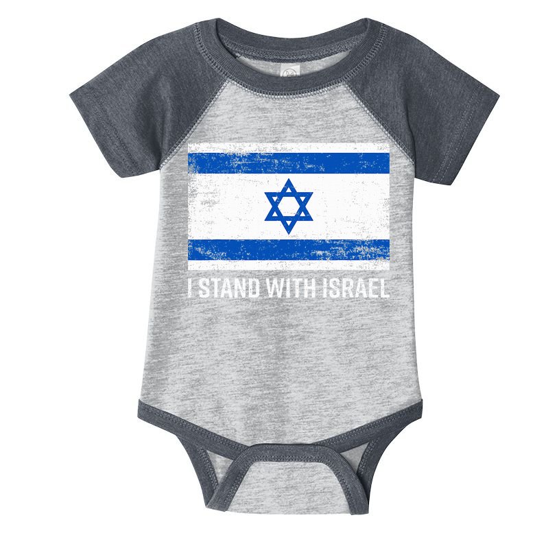 I Stand With Israel  Israeli Flag Jewish Star Of David  Infant Baby Jersey Bodysuit