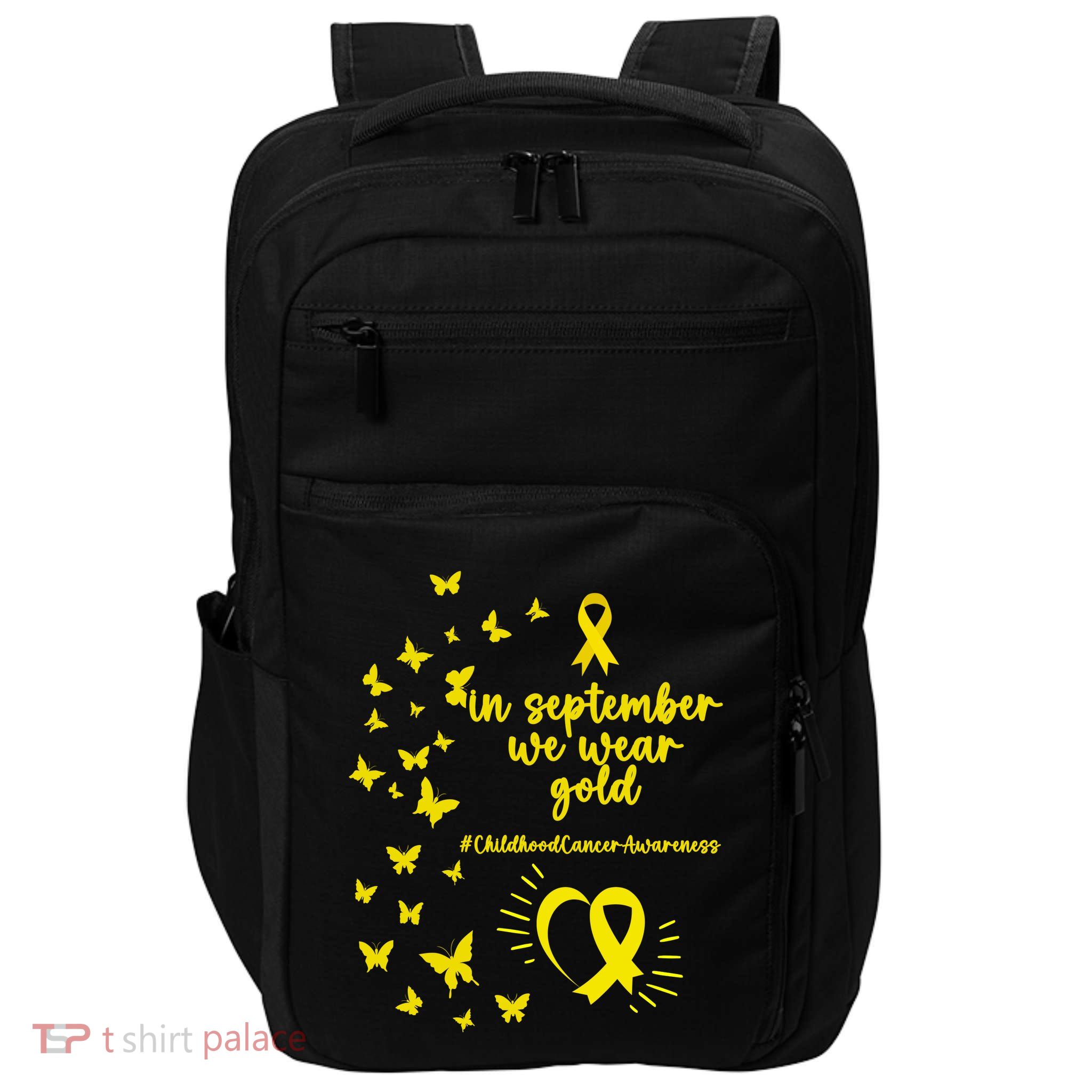 In September We Wear Gold Childhood Cancer Awareness Impact Tech Backpack