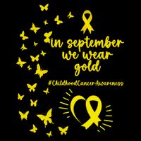 In September We Wear Gold Childhood Cancer Awareness Drawstring Bag