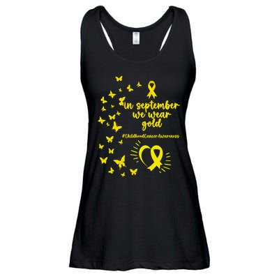 In September We Wear Gold Childhood Cancer Awareness Ladies Essential Flowy Tank