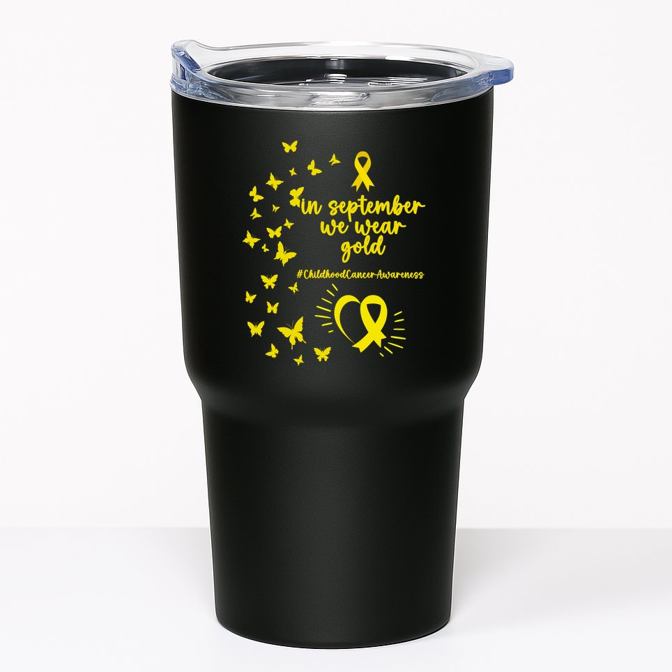 In September We Wear Gold Childhood Cancer Awareness Tumbler