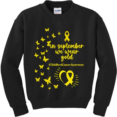In September We Wear Gold Childhood Cancer Awareness Kids Sweatshirt