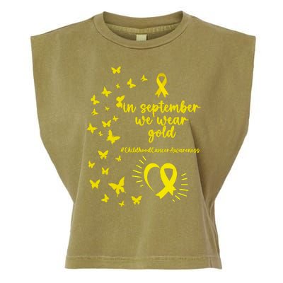 In September We Wear Gold Childhood Cancer Awareness Garment-Dyed Women's Muscle Tee