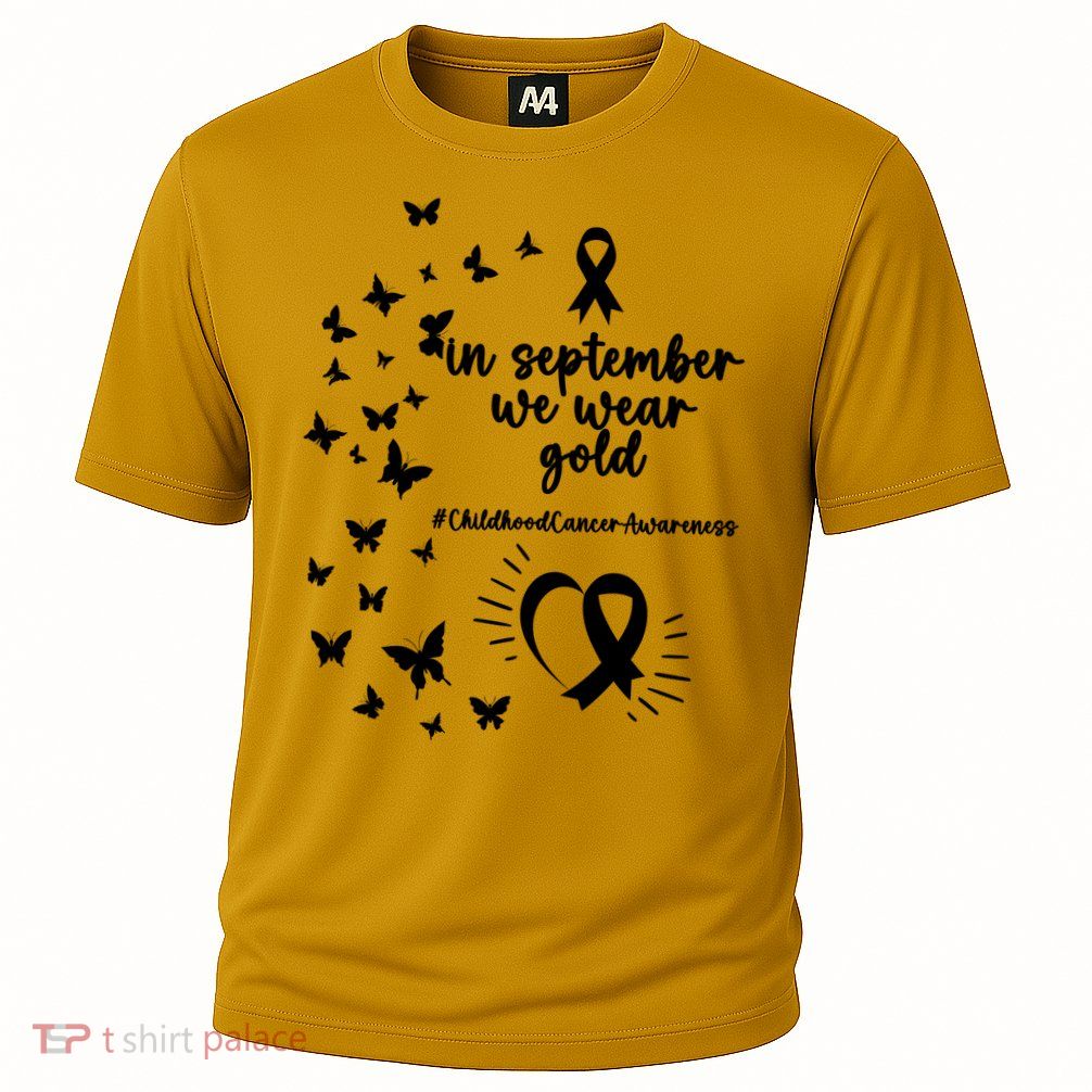In September We Wear Gold Childhood Cancer Awareness Cooling Performance Crew T-Shirt