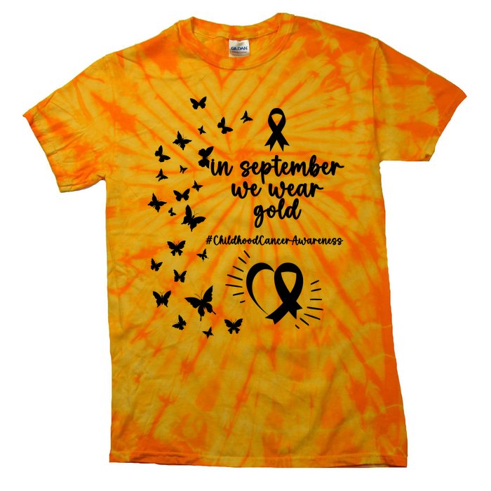 In September We Wear Gold Childhood Cancer Awareness Tie-Dye T-Shirt