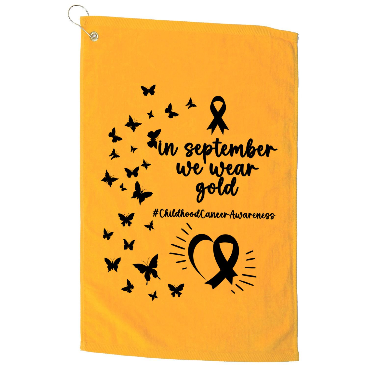 In September We Wear Gold Childhood Cancer Awareness Golf Towel