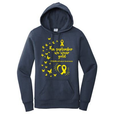 In September We Wear Gold Childhood Cancer Awareness Women's Pullover Hoodie