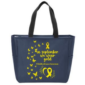 In September We Wear Gold Childhood Cancer Awareness Zip Tote Bag