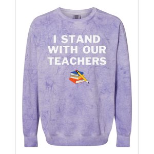 I Stand With Our Teachers & Stand Against Book Banning! Colorblast Crewneck Sweatshirt