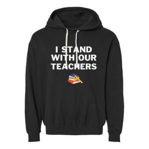 I Stand With Our Teachers & Stand Against Book Banning! Garment-Dyed Fleece Hoodie