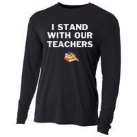 I Stand With Our Teachers & Stand Against Book Banning! Cooling Performance Long Sleeve Crew