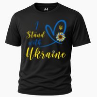 I Stand With Ukraine Flag Symbol Sunflower Cooling Performance Crew T-Shirt