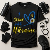 I Stand With Ukraine Flag Symbol Sunflower Cooling Performance Crew T-Shirt