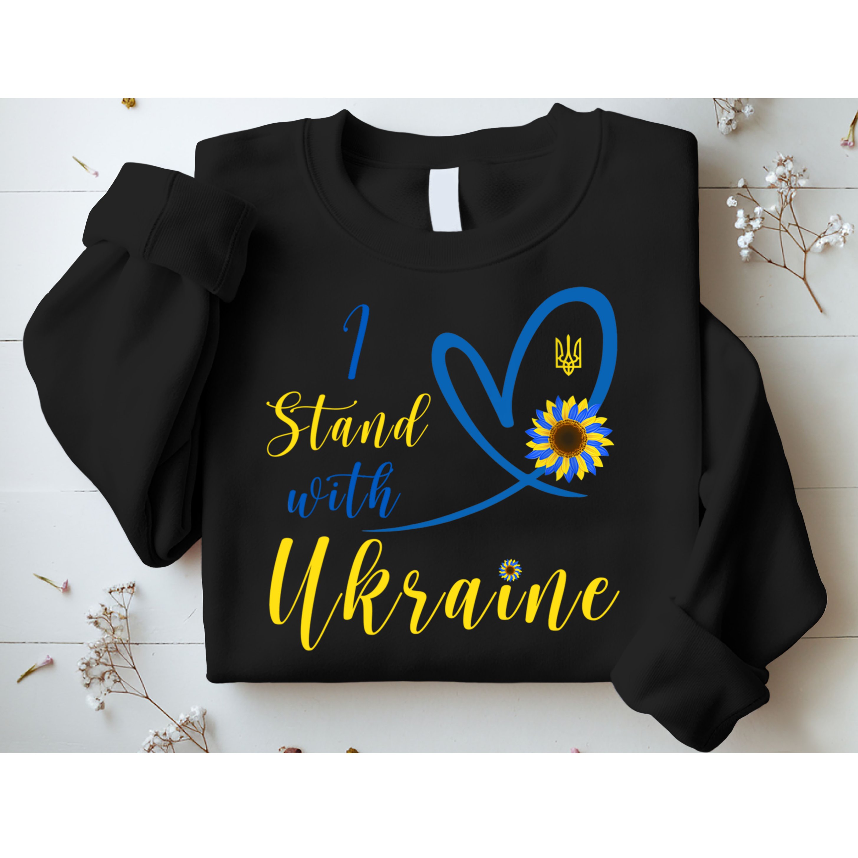 I Stand With Ukraine Flag Symbol Sunflower Sweatshirt