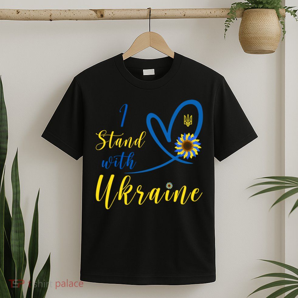 I Stand With Ukraine Flag Symbol Sunflower T-Shirt