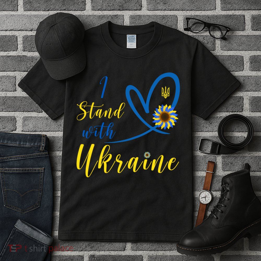 I Stand With Ukraine Flag Symbol Sunflower Tall T-Shirt