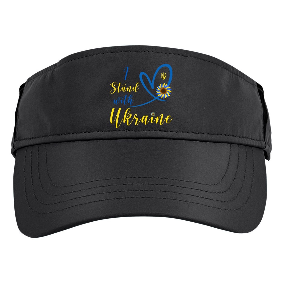 I Stand With Ukraine Flag Symbol Sunflower Adult Drive Performance Visor