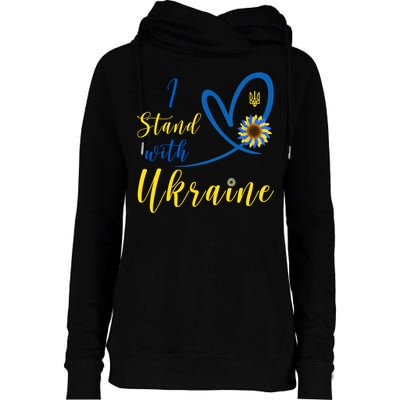 I Stand With Ukraine Flag Symbol Sunflower Womens Funnel Neck Pullover Hood