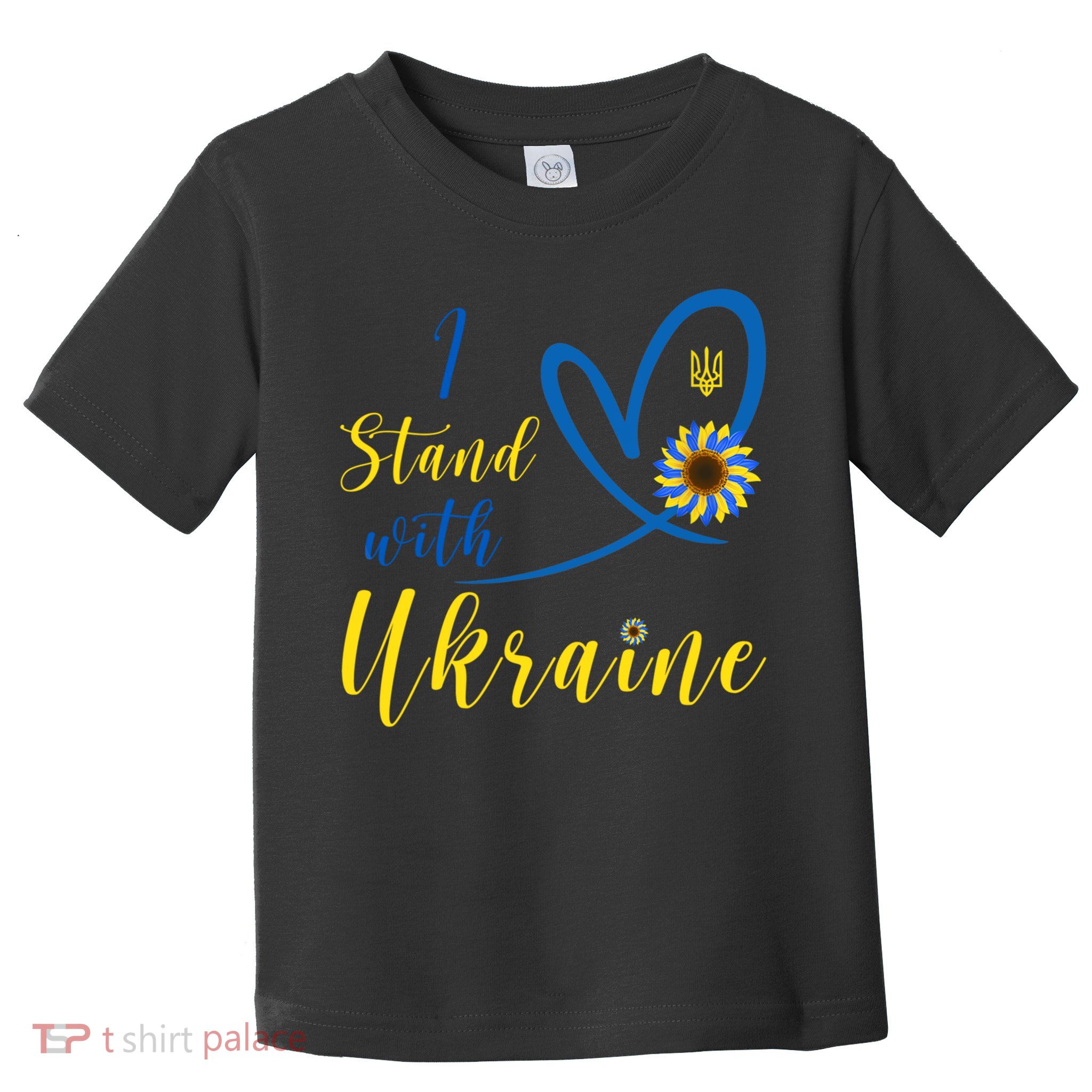 I Stand With Ukraine Flag Symbol Sunflower Toddler T-Shirt