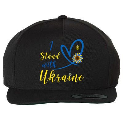 I Stand With Ukraine Flag Symbol Sunflower Wool Snapback Cap