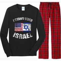 I Stand With Israel My Support Israel Flag Pride Long Sleeve Pajama Set