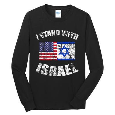 I Stand With Israel My Support Israel Flag Pride Tall Long Sleeve T-Shirt