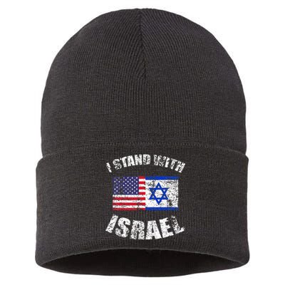 I Stand With Israel My Support Israel Flag Pride Sustainable Knit Beanie