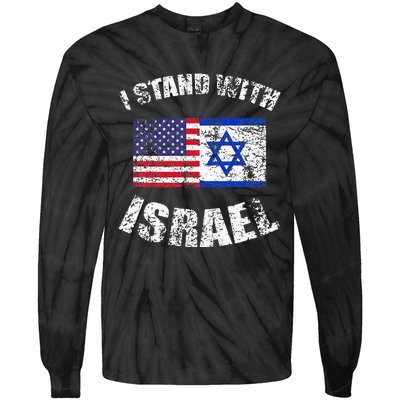 I Stand With Israel My Support Israel Flag Pride Tie-Dye Long Sleeve Shirt