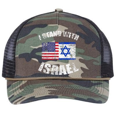 I Stand With Israel My Support Israel Flag Pride Retro Rope Trucker Hat Cap