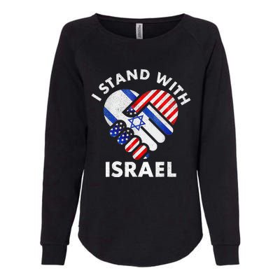 I Stand With Israel USA American Flag with Israel Flag Womens California Wash Sweatshirt