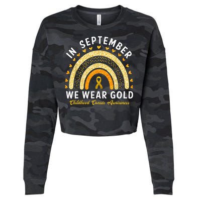 In September We Wear Gold Childhood Cancer Awareness Cropped Pullover Crew