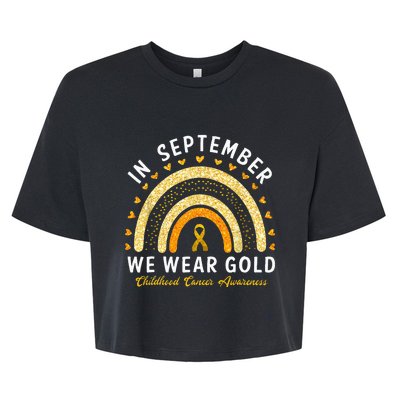 In September We Wear Gold Childhood Cancer Awareness Bella+Canvas Jersey Crop Tee