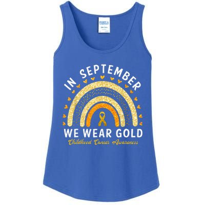 In September We Wear Gold Childhood Cancer Awareness Ladies Essential Tank