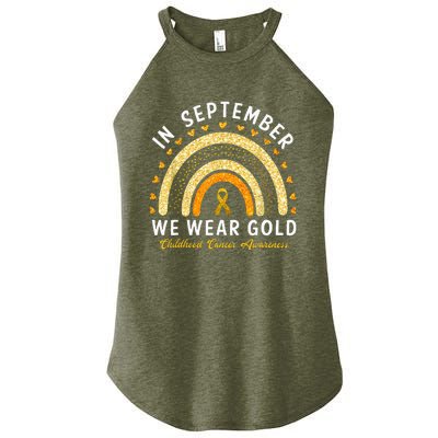 In September We Wear Gold Childhood Cancer Awareness Women's Perfect Tri Rocker Tank