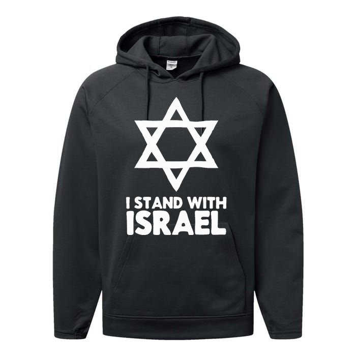 I Stand With Israel Jewish NonDistressed Vintage Gift Idea  Performance Fleece Hoodie