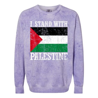 I Stand With Palestine Palestinian Flag Palestine Pride Colorblast Crewneck Sweatshirt