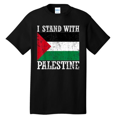 I Stand With Palestine Palestinian Flag Palestine Pride Tall T-Shirt