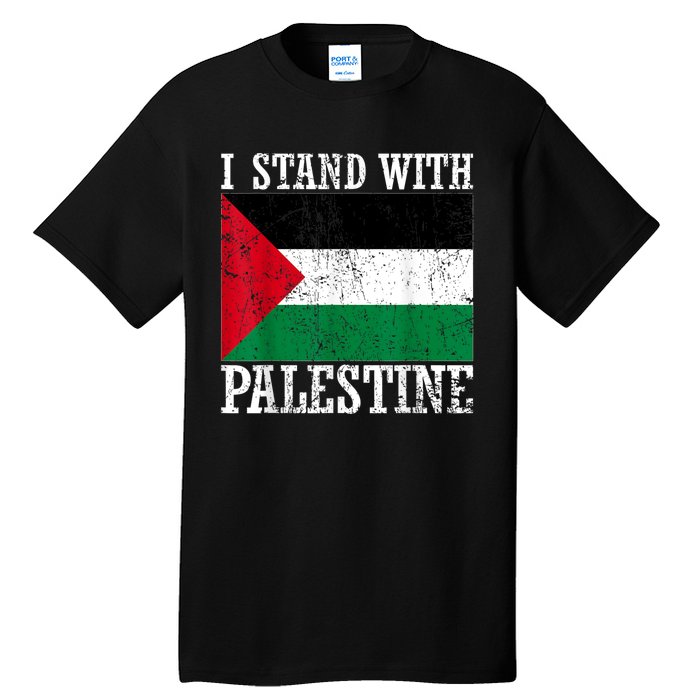 I Stand With Palestine Palestinian Flag Palestine Pride Tall T-Shirt