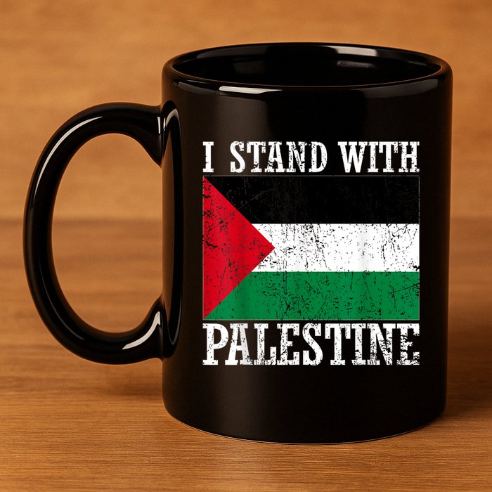 I Stand With Palestine Palestinian Flag Palestine Pride 11oz C Handle Ceramic Mug